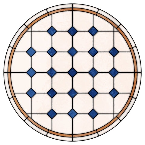 Late Victorian Diamond Lattice Stained Glass Window Film – Made to Measure