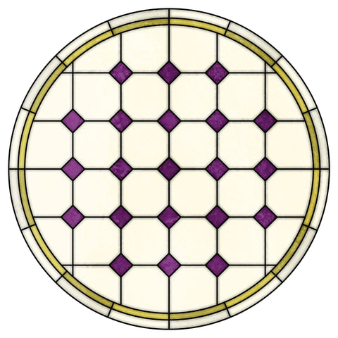 Late Victorian Diamond Lattice Stained Glass Window Film – Made to Measure