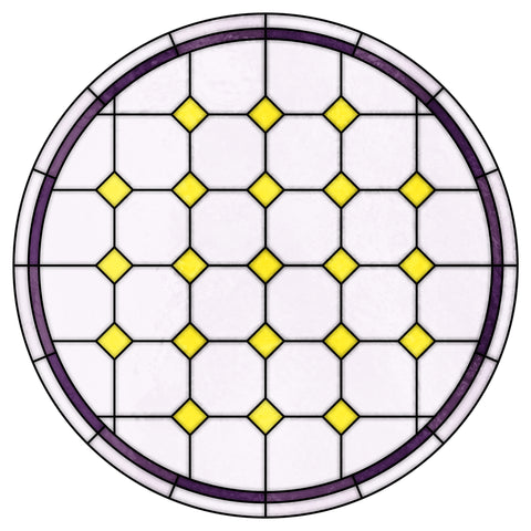 Late Victorian Diamond Lattice Stained Glass Window Film – Made to Measure