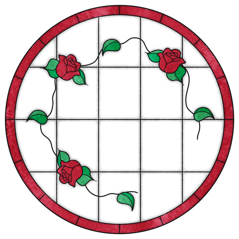 Climbing Rose Stained Glass Window Film – Custom Made to Measure