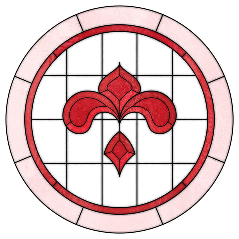 Art Nouveau Leaf Motif Stained Glass Window Film – Made to Measure