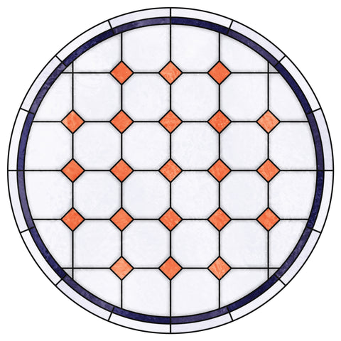 Late Victorian Diamond Lattice Stained Glass Window Film – Made to Measure