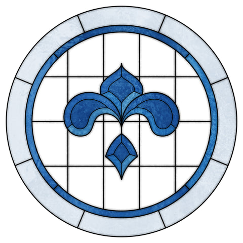 Art Nouveau Leaf Motif Stained Glass Window Film – Made to Measure