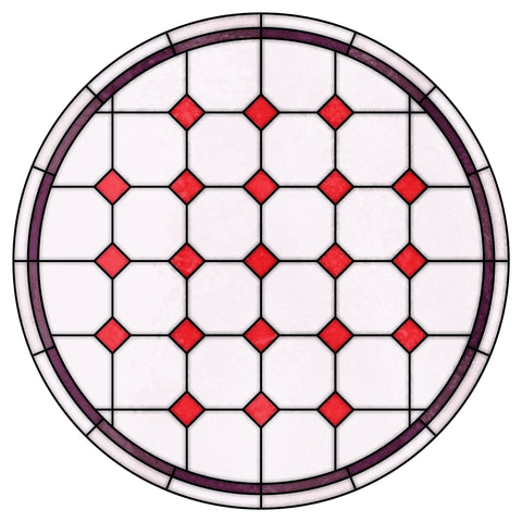 Late Victorian Diamond Lattice Stained Glass Window Film – Made to Measure