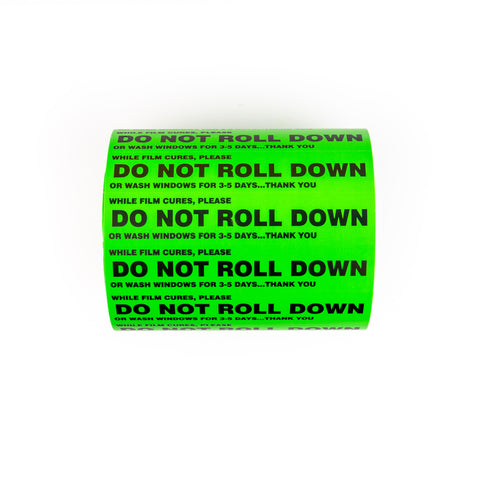 Do Not Roll Down - Warning Sticker Tape - Fluorescent Green