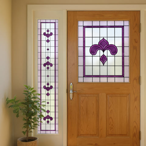 Art Nouveau Leaf Motif Stained Glass Window Film – Made to Measure