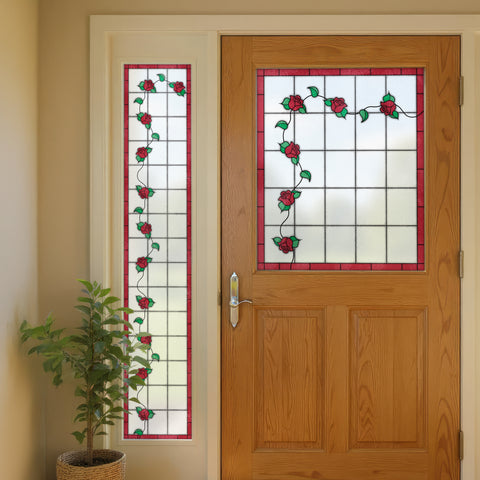 Climbing Rose Stained Glass Window Film – Custom Made to Measure