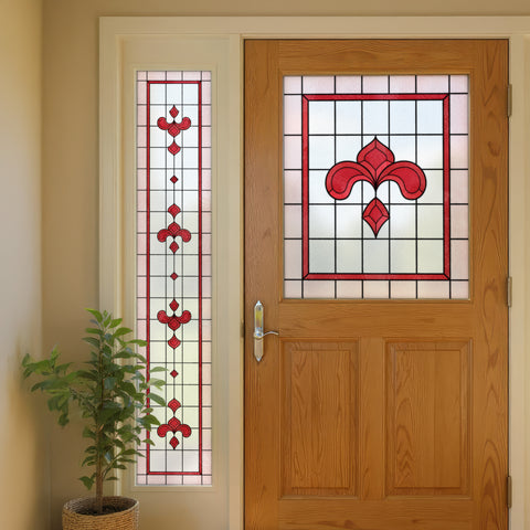 Art Nouveau Leaf Motif Stained Glass Window Film – Made to Measure