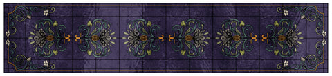 Art Nouveau Purple Stained Glass Window Film – Decorative Floral Privacy Film