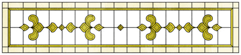Art Nouveau Leaf Motif Stained Glass Window Film – Made to Measure