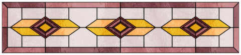 Art Deco Stained Glass Window Film – Pink, Yellow & Geometric Privacy Film