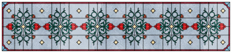 Art Nouveau Rose Stained Glass Window Film – Decorative Privacy Film