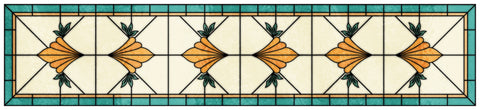 Art Nouveau Stained Glass Window Film – Yellow Floral Privacy Film