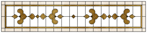 Art Nouveau Leaf Motif Stained Glass Window Film – Made to Measure