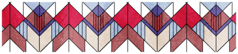 Red Geometric Art Deco Seamless Stained Glass Window Film