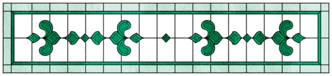 Art Nouveau Leaf Motif Stained Glass Window Film – Made to Measure