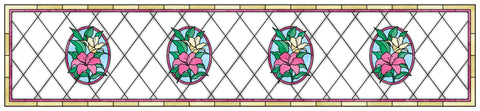 Floral Lily Stained Glass Window Film – Custom Made to Measure