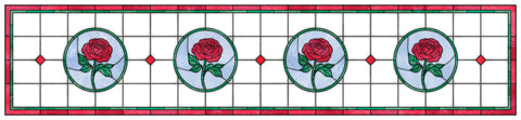 Traditional Rose Stained Glass Window Film – Custom Made to Your Exact Size