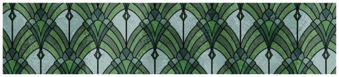 Green Art Deco Seamless Stained Glass Window Film