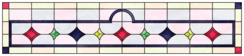 Edwardian Geometric Stained Glass Window Film – Made to Measure