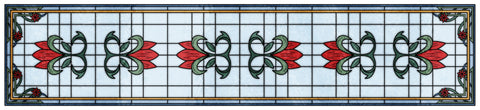 Art Nouveau Stained Glass Window Film – Decorative Floral Privacy Film