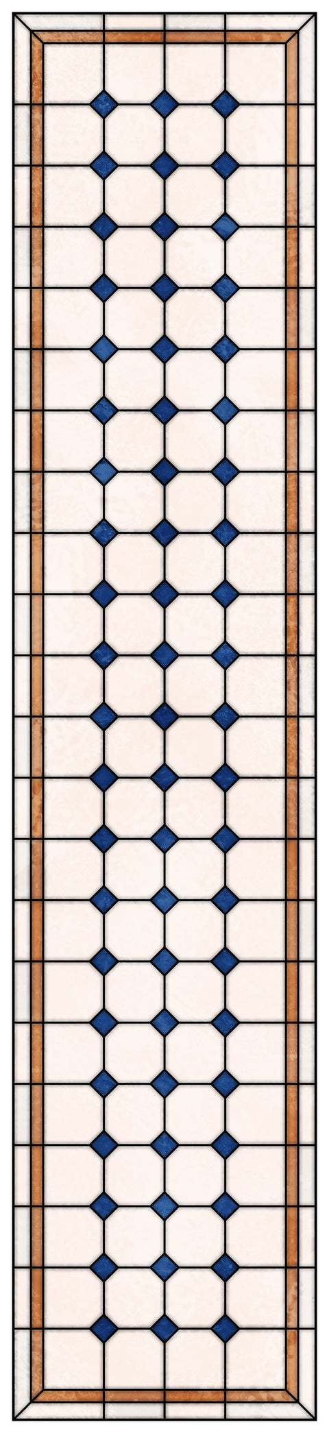 Late Victorian Diamond Lattice Stained Glass Window Film – Made to Measure