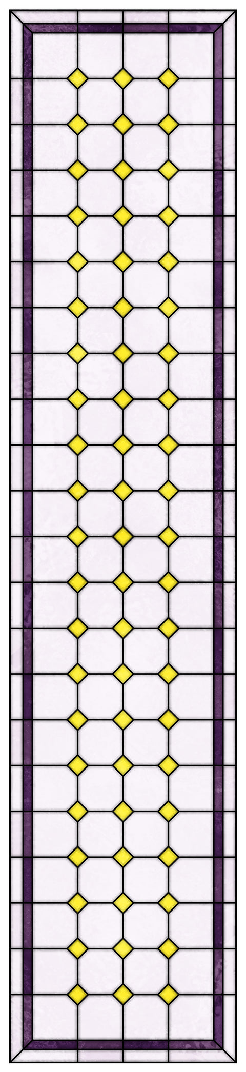 Late Victorian Diamond Lattice Stained Glass Window Film – Made to Measure