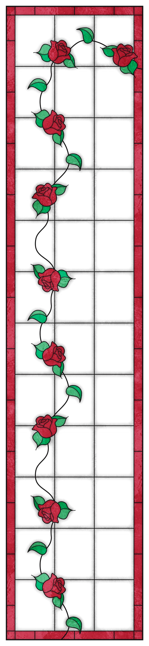 Climbing Rose Stained Glass Window Film – Custom Made to Measure