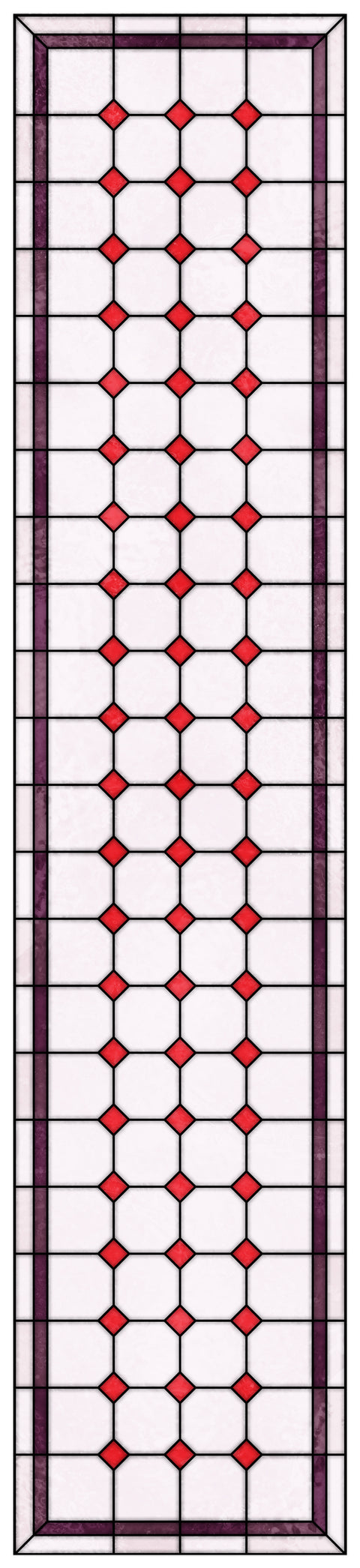 Late Victorian Diamond Lattice Stained Glass Window Film – Made to Measure