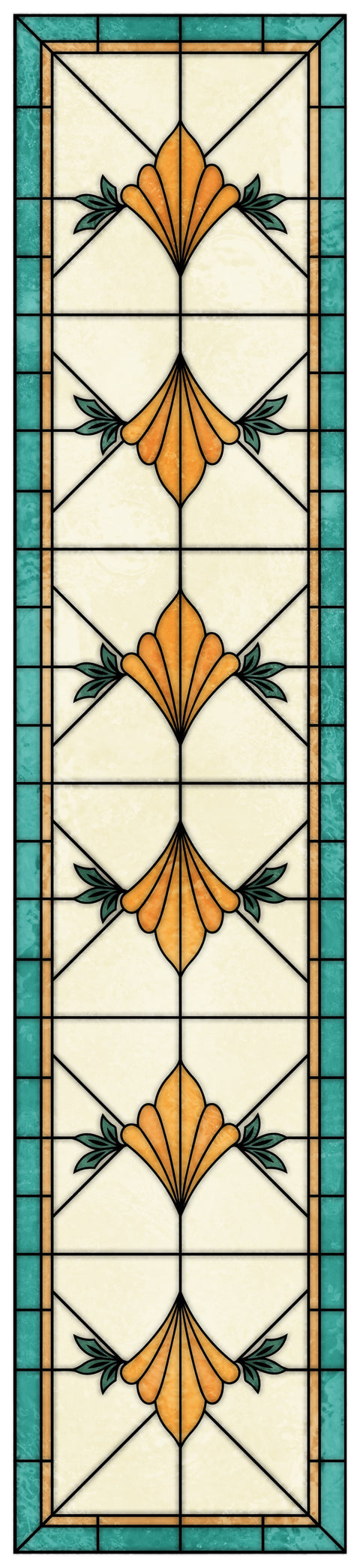 Art Nouveau Stained Glass Window Film – Yellow Floral Privacy Film