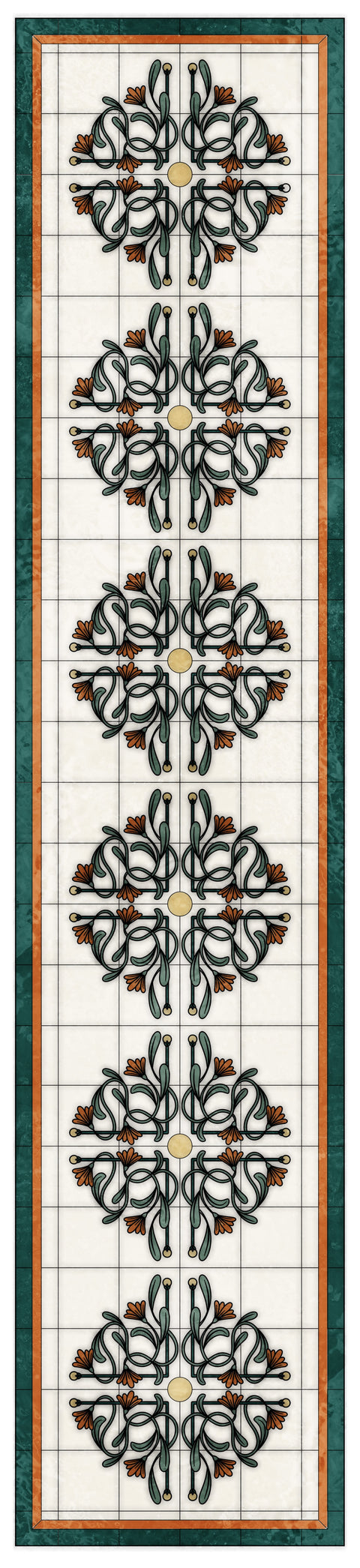 Art Nouveau Floral Stained Glass Window Film – Decorative Privacy Film