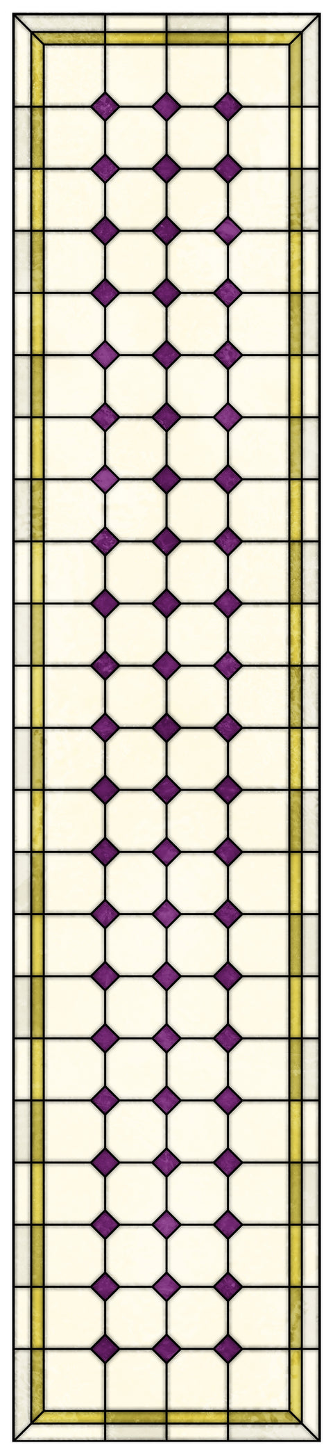 Late Victorian Diamond Lattice Stained Glass Window Film – Made to Measure