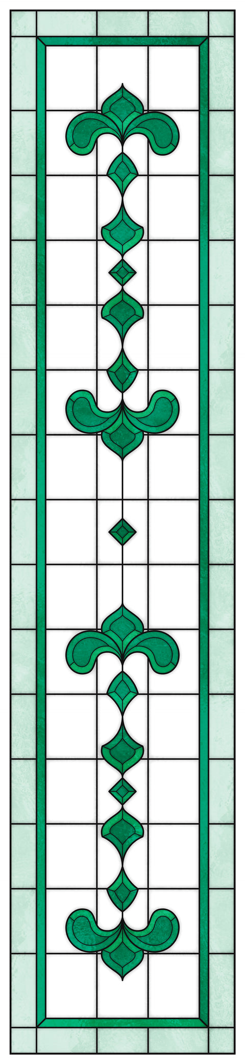 Art Nouveau Leaf Motif Stained Glass Window Film – Made to Measure