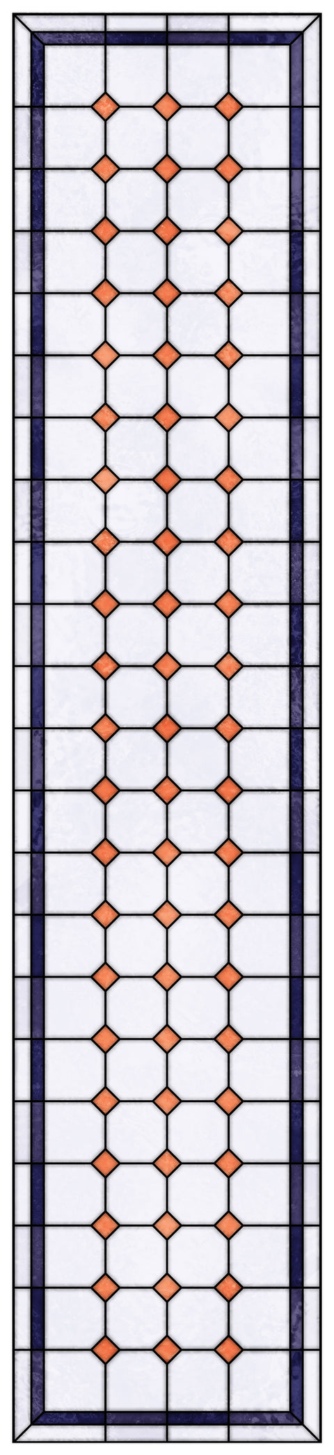 Late Victorian Diamond Lattice Stained Glass Window Film – Made to Measure