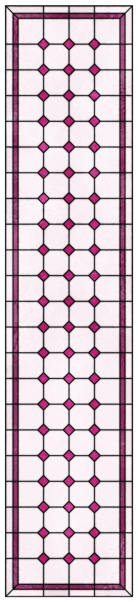 Late Victorian Diamond Lattice Stained Glass Window Film – Made to Measure