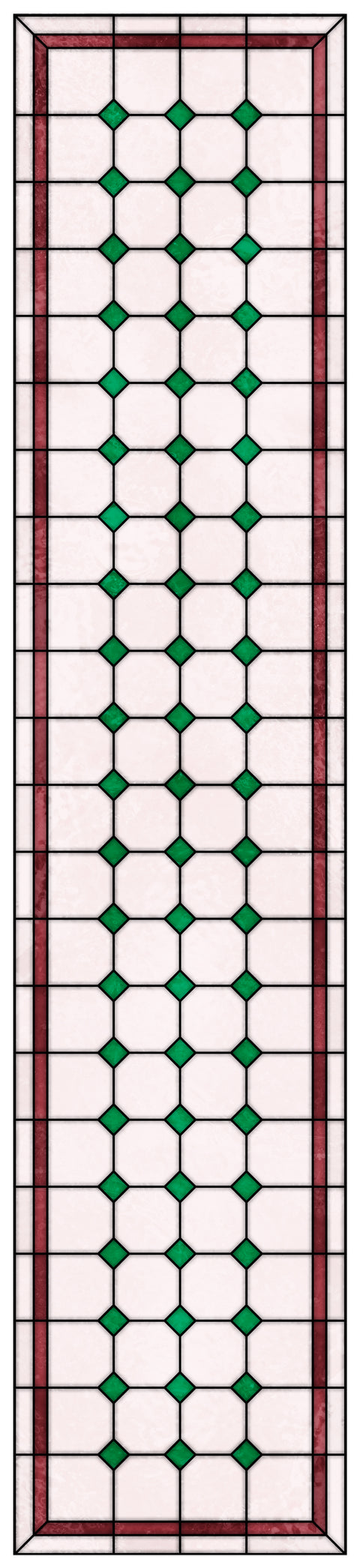 Late Victorian Diamond Lattice Stained Glass Window Film – Made to Measure