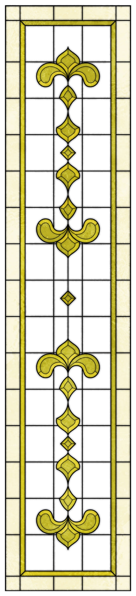 Art Nouveau Leaf Motif Stained Glass Window Film – Made to Measure
