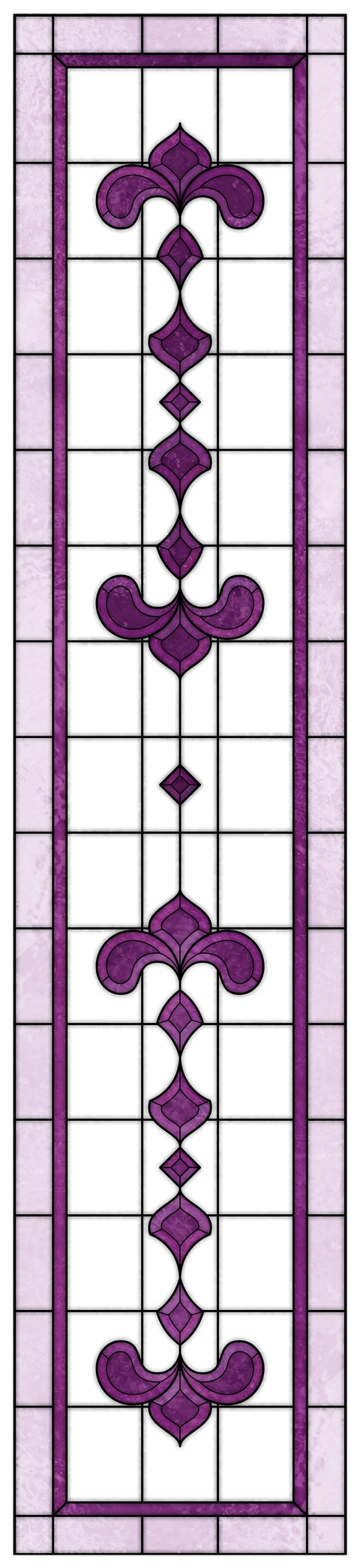 Art Nouveau Leaf Motif Stained Glass Window Film – Made to Measure