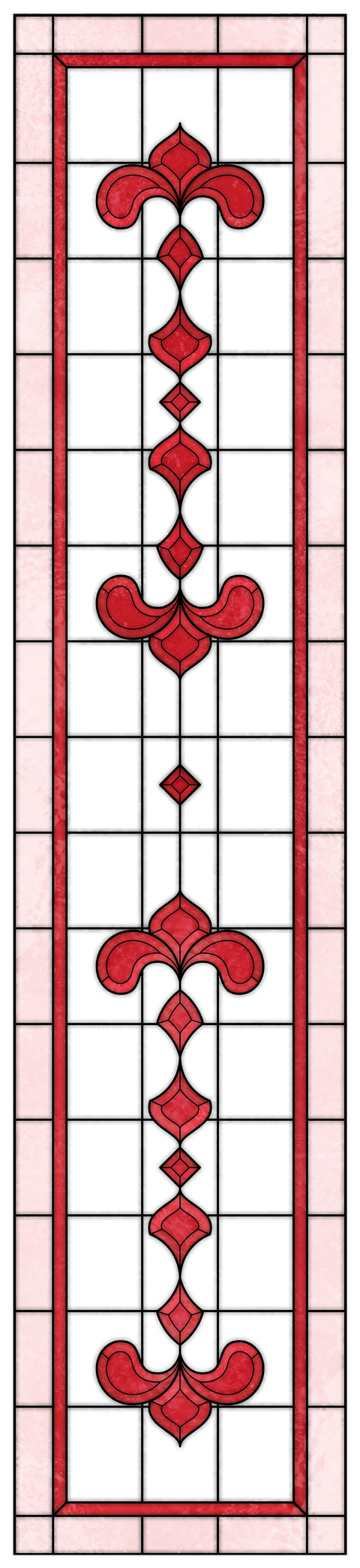 Art Nouveau Leaf Motif Stained Glass Window Film – Made to Measure