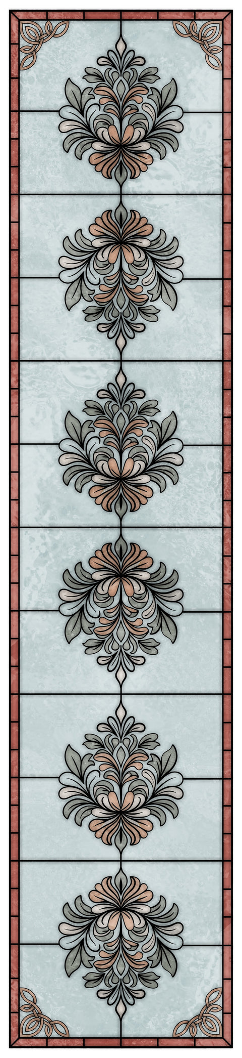 Art Nouveau Decorative Stained Glass Window Film – Soft Pink Privacy Film