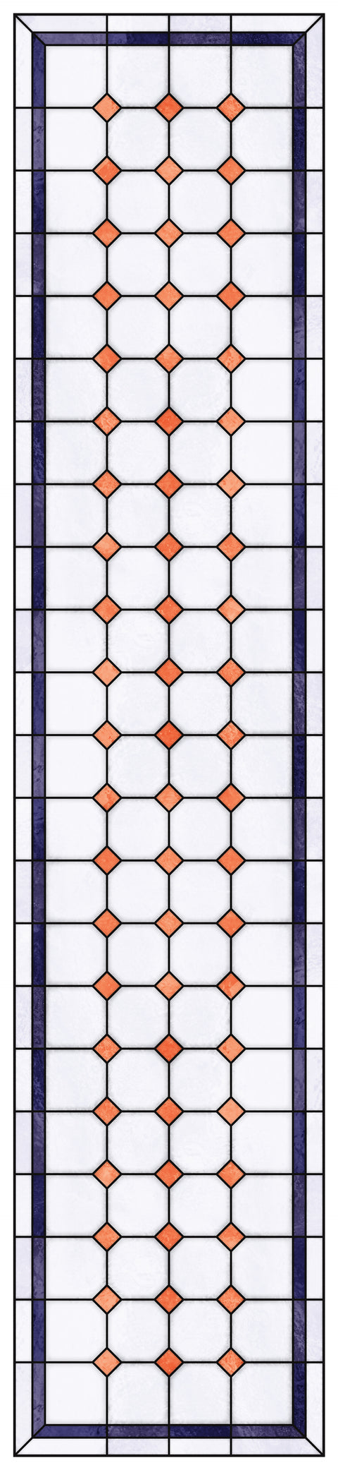 Late Victorian Diamond Lattice Stained Glass Window Film – Made to Measure