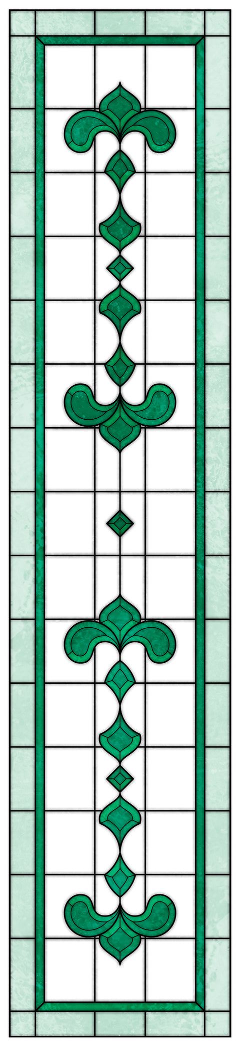 Art Nouveau Leaf Motif Stained Glass Window Film – Made to Measure