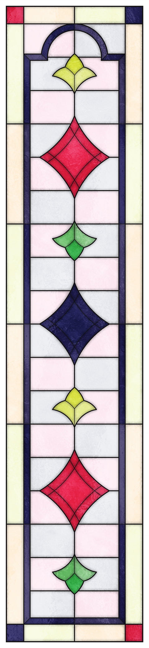 Edwardian Geometric Stained Glass Window Film – Made to Measure