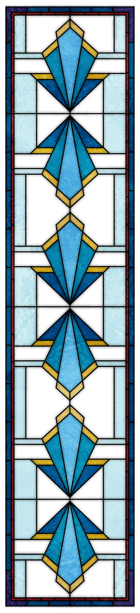 Art Nouveau Leaf Motif Stained Glass Window Film – Made to Measure