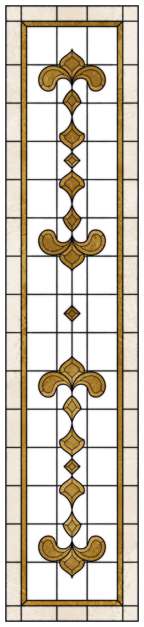 Art Nouveau Leaf Motif Stained Glass Window Film – Made to Measure