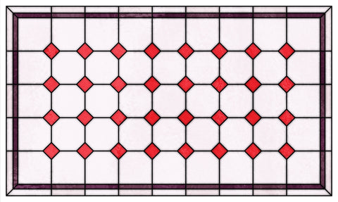 Late Victorian Diamond Lattice Stained Glass Window Film – Made to Measure