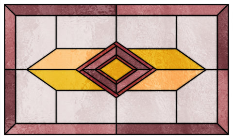 Art Deco Stained Glass Window Film – Pink, Yellow & Geometric Privacy Film