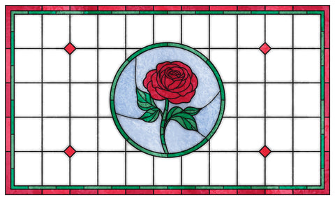 Traditional Rose Stained Glass Window Film – Custom Made to Your Exact Size