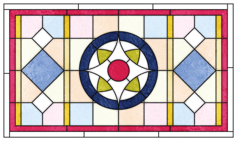 Edwardian Geometric Stained Glass Window Film – Circular & Panel Designs, Made to Measure