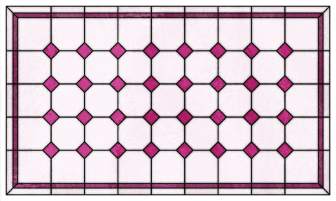Late Victorian Diamond Lattice Stained Glass Window Film – Made to Measure